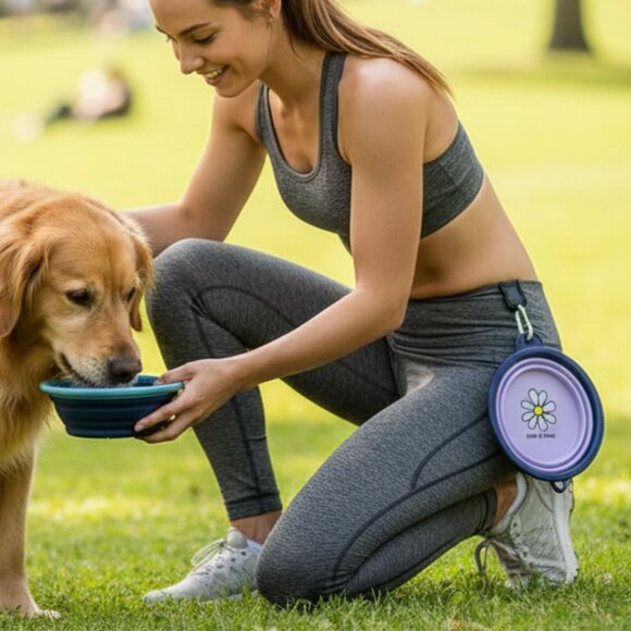 Life Is Good Other - Life is Good Travel Pet Bowls - Blue and Purple